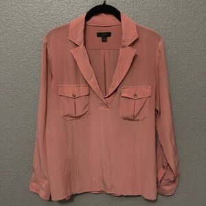 J.Crew women’s Pink silk blouse size small